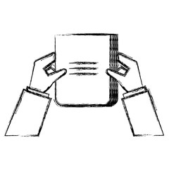 hands with paper document