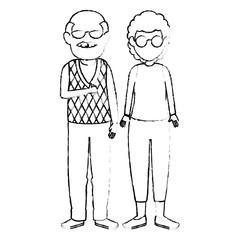 cute grandparents couple avatars characters