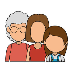 cute grandmother with daughter and granddaughter