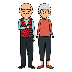 cute grandparents couple avatars characters