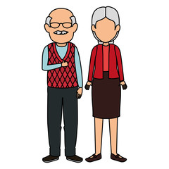 cute grandparents couple avatars characters
