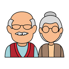 cute grandparents couple avatars characters