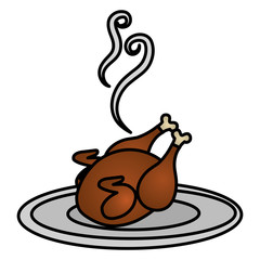 dish with delicious chicken meat