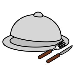 tray server with cutleries