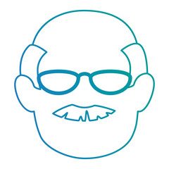 cute grandfather head avatar character