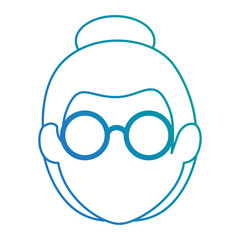 cute grandmother head avatar character