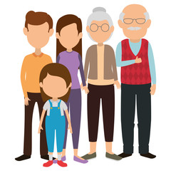 group of cute family members characters