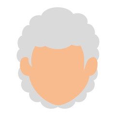 cute grandmother head avatar character