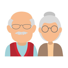 cute grandparents couple avatars characters