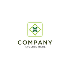 Fototapeta premium Logo Leaf green Illustration Vector Logo Abstract Green flowers