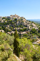 Fototapeta na wymiar View to the village of Gordes. Vaucluse, Provence-Alpes-Cote d’A