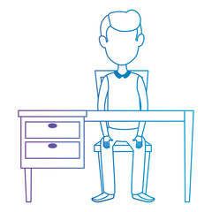 young man avatar in the desk character