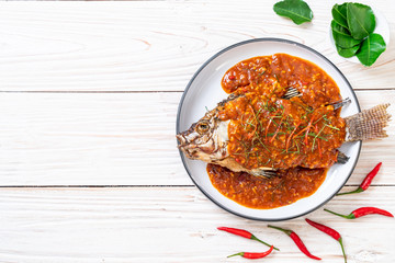 Fried fish with chili sauce