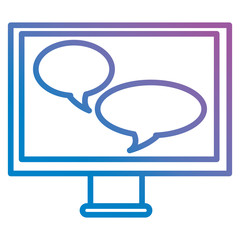 Fototapeta premium monitor computer with speech bubbles