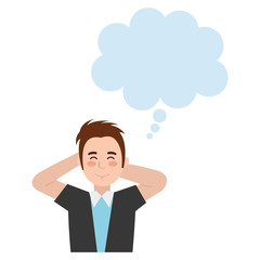 businessman with dream bubble avatar character