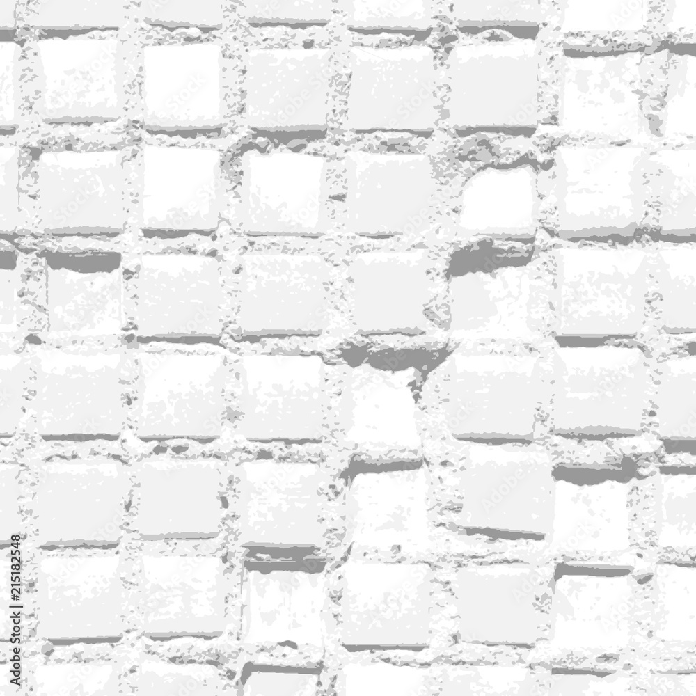 Poster White background with old grungy tiles pattern and bright damaged texture
