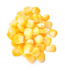 canned corn on a white background