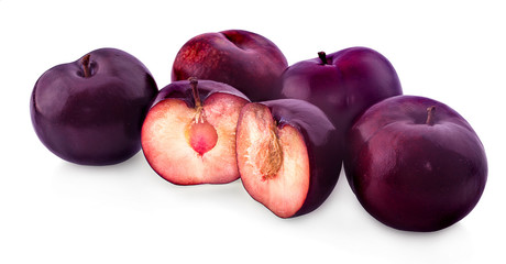 Fototapeta premium plum isolated on a white background.