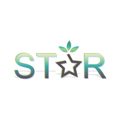 Star reward style and star text in green font