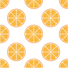 Fresh orange fruit slices on white-Orange slice fruit  pattern Citrus 