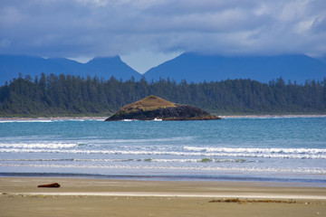 Fototapeta na wymiar shoreline at long beach in Tofino, Vancouver Island, BC