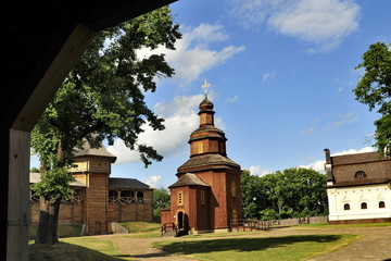 A small wooden church on the territory of the fortress.