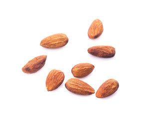 almond nuts isolated on white background
