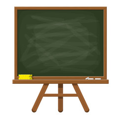 Empty green chalkboard with wooden frame. © absent84