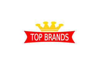 Top brand with red ribbon and crown