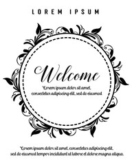 Floral greeting card welcome design vector illustration