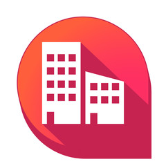 ikona z długim cieniem na tle strzałki pinezki © vempireart