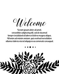 Collection of welcome card floral design vector illustration