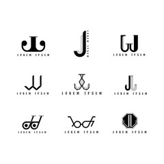 JJ Logo Vector, Design Letter with Creative Font Set.