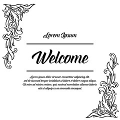 welcome with floral banner on White Background vector illustration