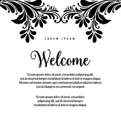 welcome with floral banner on White Background vector illustration
