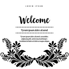 welcome with floral banner on White Background vector illustration