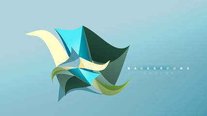 Abstract background - geometric origami style shape composition, triangular low poly design concept. Colorful trendy minimalistic illustration