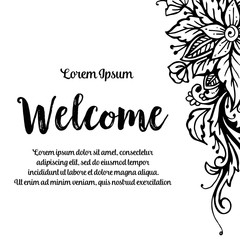 Welcome Floral Lettering Design Illustration Vector Collection