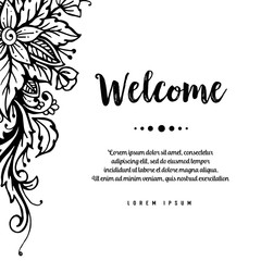 Welcome Floral Lettering Design Illustration Vector Collection