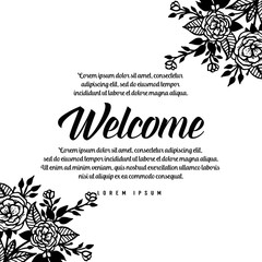 Floral frame for welcome greeting card vector illustration