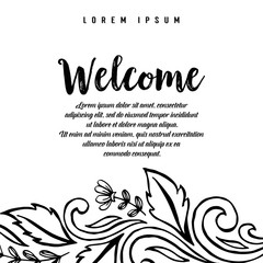 Greeting card for welcome floral design vector illustration