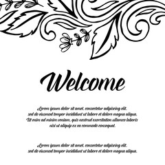 Greeting card for welcome floral design vector illustration