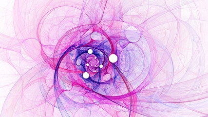 Abstract colorful pink and blue swirly shapes. Digital art background. 3d rendered fractal illustration.