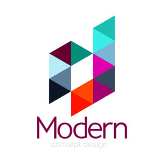 Triangle shape design abstract business logo icon design. Company logotype branding emblem idea