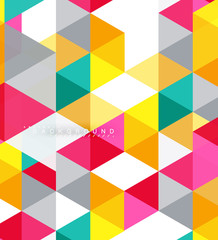 Naklejka premium Multicolored triangles abstract background, mosaic tiles concept