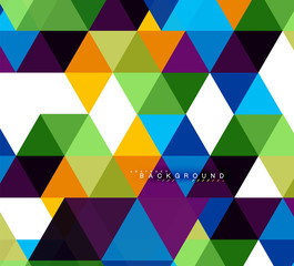 Multicolored triangles abstract background, mosaic tiles concept