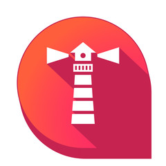 ikona z długim cieniem na tle strzałki pinezki © vempireart