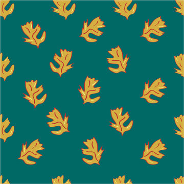 Nahtloses Blatt Muster in pantone Trendfarben 2018, Quetzal Green und Ceylon Yellow. Vektordatei eps 10