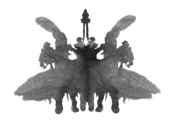 Rorschach inkblot test, photo isolated on white background