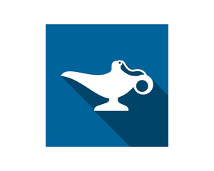 magic lamp silhouette teapot magical treasure myth arabian persian image vector icon logo